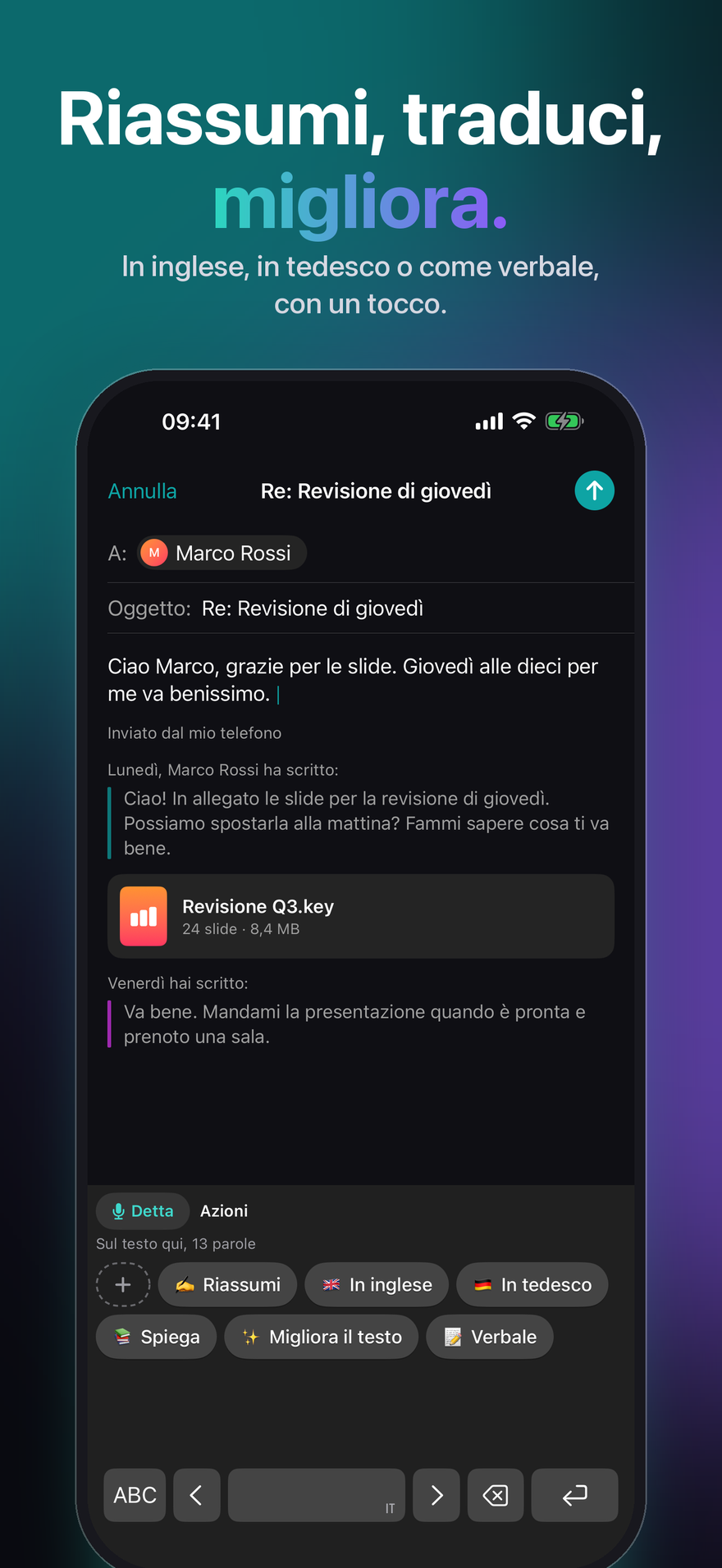 Le Azioni sulla tastiera dell’iPhone